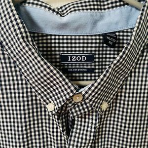 IZOD Men’s XXL Relaxed FIT Tilden button Gingham